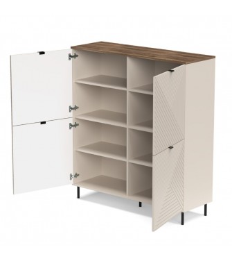 Regał czterodrzwiowy EVO kaszmir / dąb castello