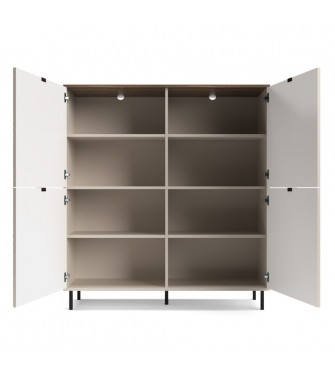 Regał czterodrzwiowy EVO kaszmir / dąb castello