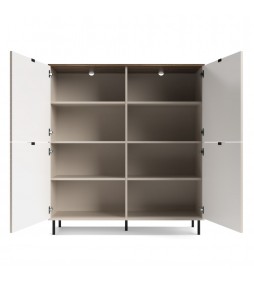 Regał czterodrzwiowy EVO kaszmir / dąb castello