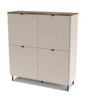 Regał czterodrzwiowy EVO kaszmir / dąb castello