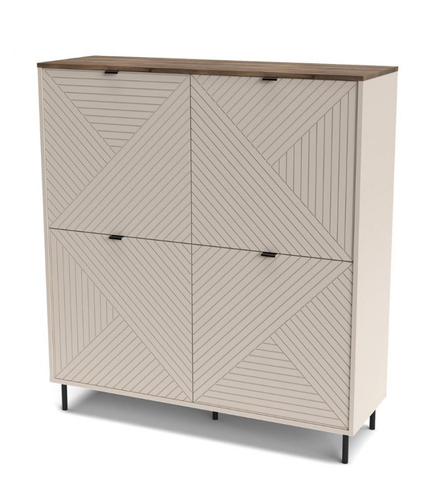 Regał czterodrzwiowy EVO kaszmir / dąb castello