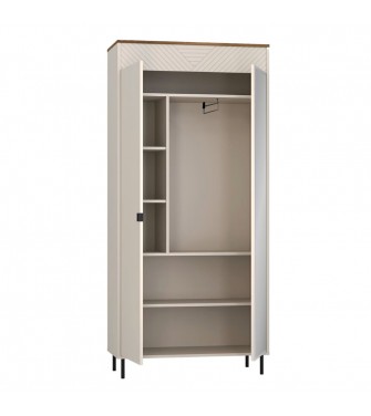 Szafa z lustrem dwudrzwiowa EVO 40 kaszmir / dąb castello