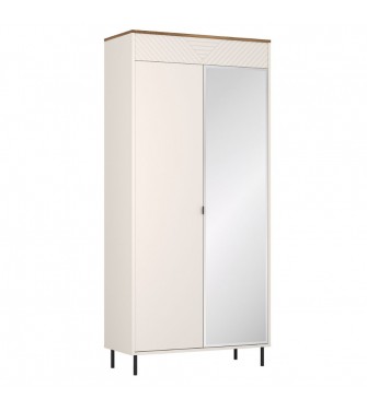 Szafa z lustrem dwudrzwiowa EVO 40 kaszmir / dąb castello