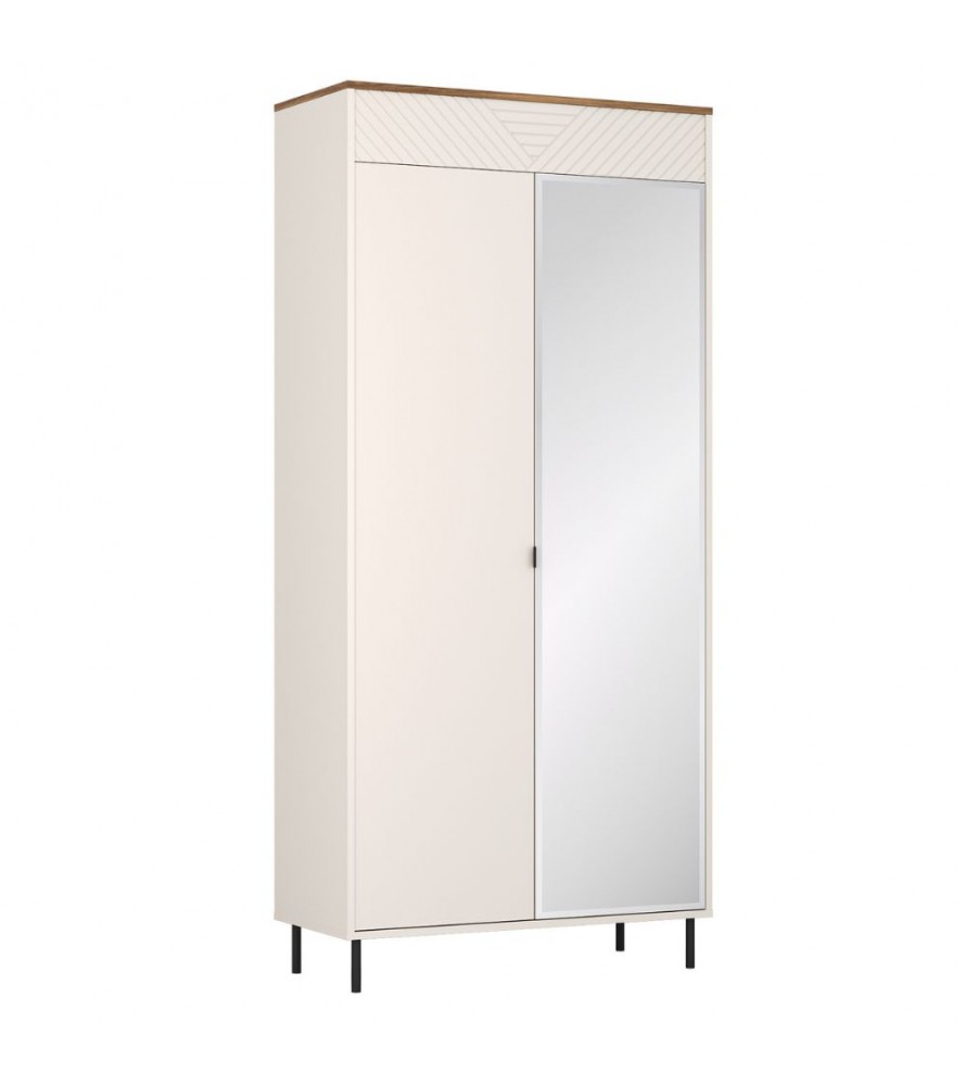 Szafa z lustrem dwudrzwiowa EVO 40 kaszmir / dąb castello
